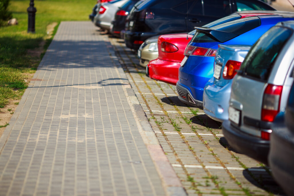 Parked cars in a parking lot